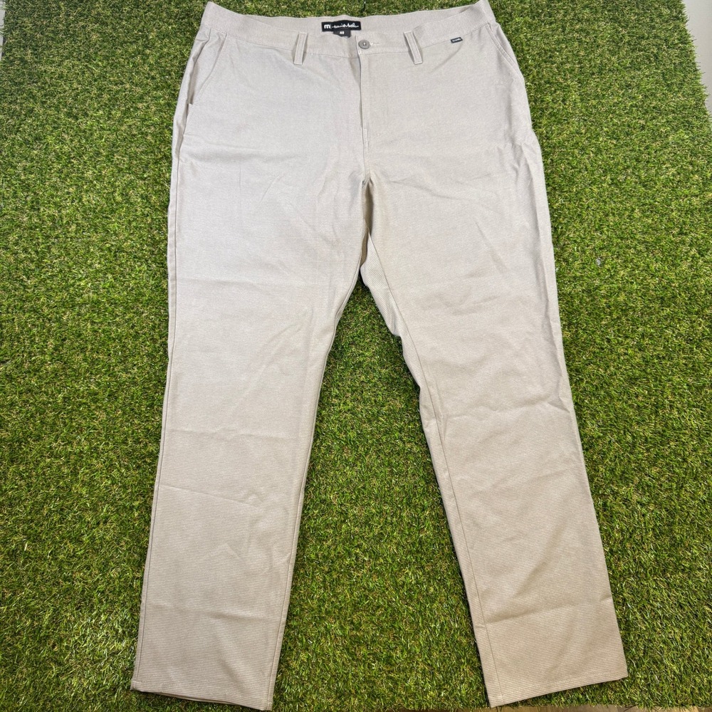 TravisMathew Mens Grey Micro Stripe Golf Pants Size 40 Performance Trousers